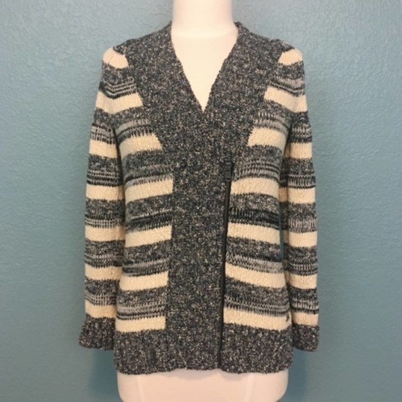 Eddie Bauer Striped Asymmetric Zip Sweater - Picture 2 of 7